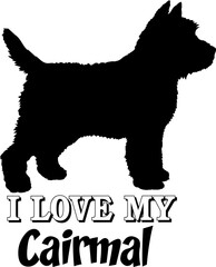 Cairmal. I love my dog Dog silhouette dog breeds logo dog monogram vector 