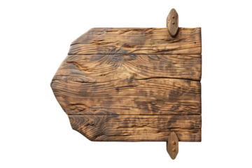 A wooden sign isolated on transparent background
