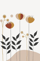 An abstract painting of the representation of nature with neutral colors