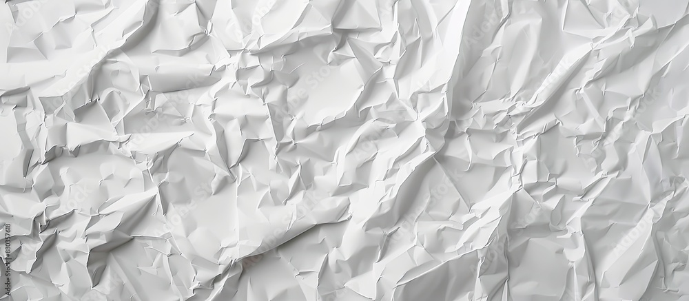 Poster background with white creased crumpled paper texture for an artistic look with copy space image