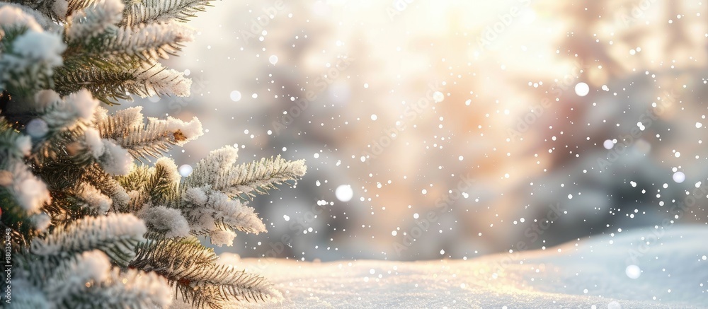 Canvas Prints snow covered scene with a white christmas background and copy space image