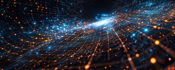 Obraz premium Holographic star map in deep space, 4K hyperrealistic photo