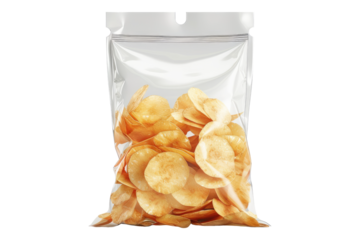 Bag of chips isolated on transparent background