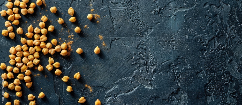 Poster overhead view of a chickpea with a copy space image