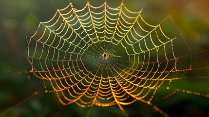 Close-up of a Spider's Web Structure- Zoom in on the intricate structure of a spider's web