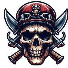 Fototapeta premium skull headphone logo gaming team e sport, isolated on white background