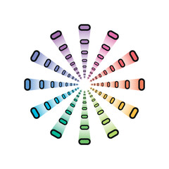 rotating, geometric shape concept. circular radial geometric shapes