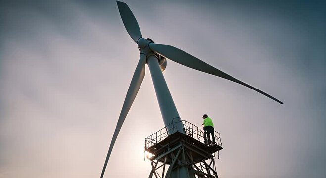 Construction of wind turbines.