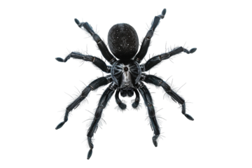 Black spider isolated on transparent background