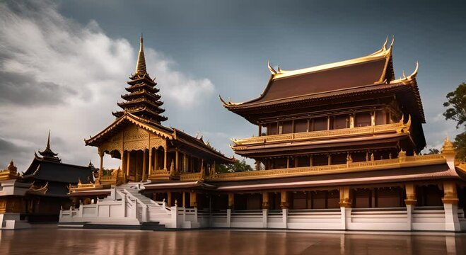 Buddhist temple in Asia.