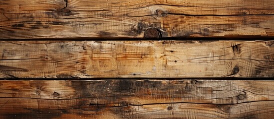 Old rustic brown planks on a wooden background providing a vintage feel with copy space image