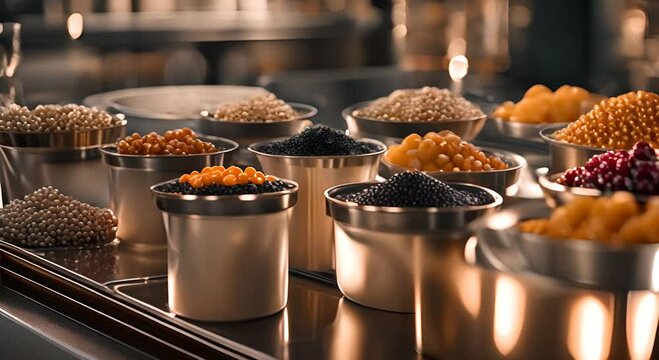 Interior of a caviar shop.