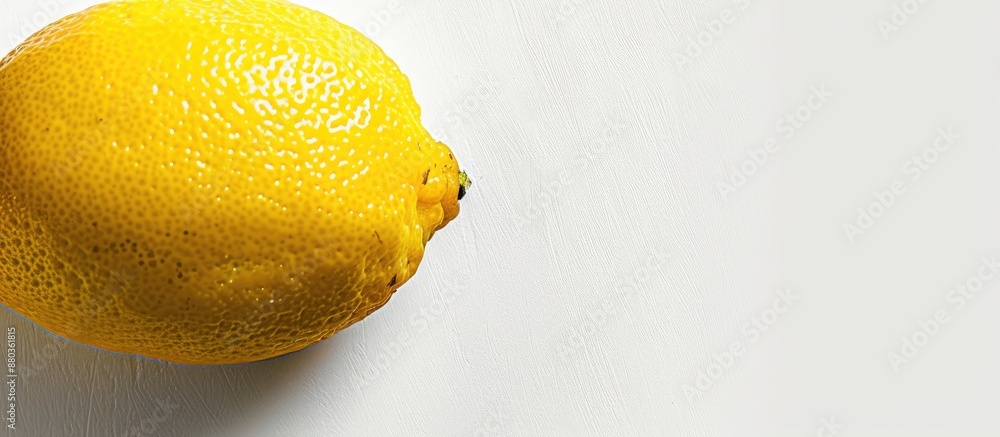 Poster white background with a lemon displayed offering copy space image