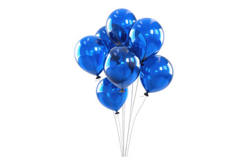 Blue balloons isolated on transparent background