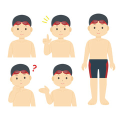 水着を着た男性のイラスト