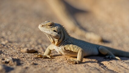 Fototapeta premium island land iguana on desert