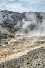 Mound Spring and Jupiter Terrace, Mammoth Hot Springs, Yellowstone National Park, Wyoming, United States of America