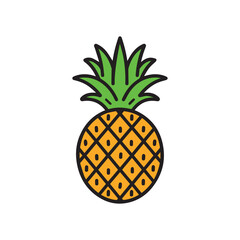 Pineapple natural food icon. Freshness sweet art vector design.