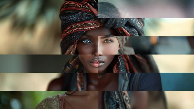 Diversity concept mosaic footage - we are one
