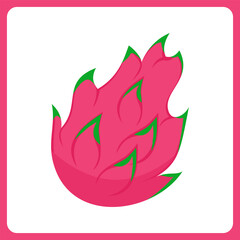 dragon fruit healthy. food fruit icon concept isolated . flat cartoon style
