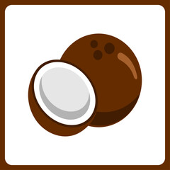 coconut fruit healthy. food fruit icon concept isolated . flat cartoon style