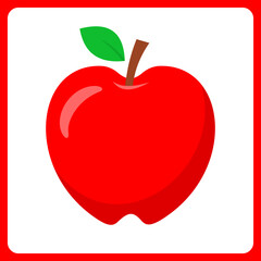 apple fruit healthy. food fruit icon concept isolated . flat cartoon style