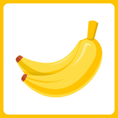 banana fruit healthy. food fruit icon concept isolated . flat cartoon style
