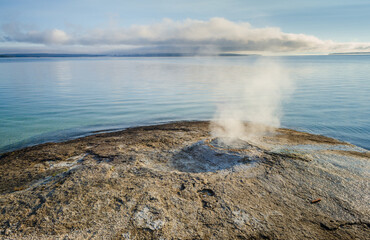 Big Cone Geyser at Yellowstone National Park