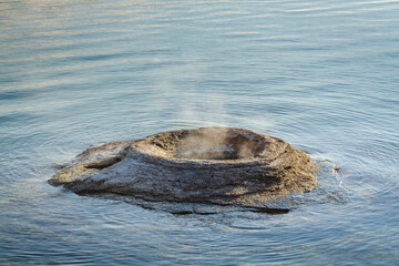 Fishing cone geyser in Yellowstone Lake at Yellowstone National Park