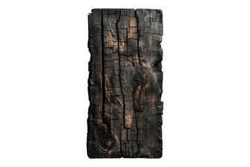 Burnt wooden isolated on transparent background