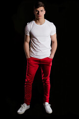 Naklejka premium Young fit caucasian man