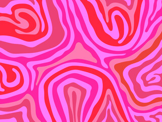 Abstract groovy hippie 70s background. Waves colorful vintage  swirl, twirl ,psychedelic, striped pattern illustration design for wallpaper, web, banner and print.