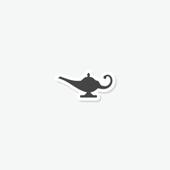 Magic lamp icon sticker isolated on gray background