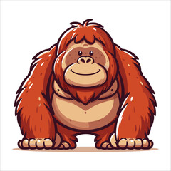 Obraz premium Orang utan cartoon Illustration Isolated on white background