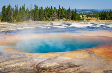 Black Opal Pool in Biscuit Basin, Yellowstone National Park, Wyoming