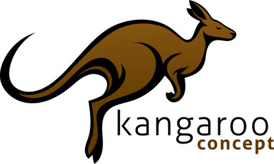 A kangaroo Australian animal design mascot icon illustration concept