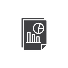 Report document with chart and graph vector icon