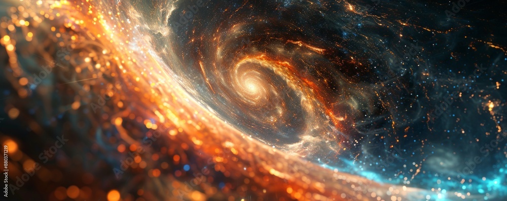 Poster time vortex swirling through space-time continuum.