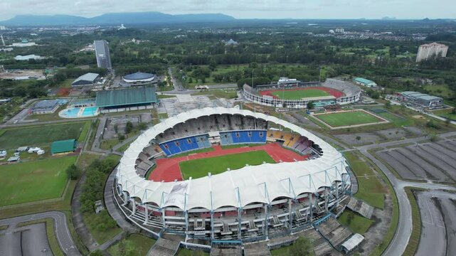 Kuching, Malaysia - July 11 2024: The State Stadiums of Kuching