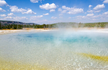 Sunset Lake in Black Sand Basin. Yellowstone National Park, Wyoming