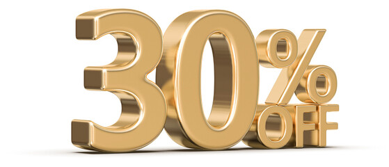 30 Percent Off Sale Gold Number 3D