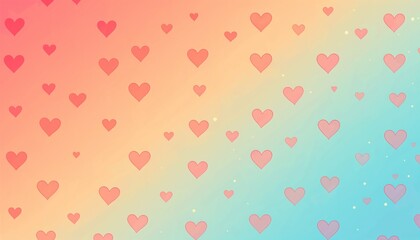 Gradient background with hearts