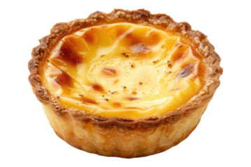 Egg tart isolated on transparent background