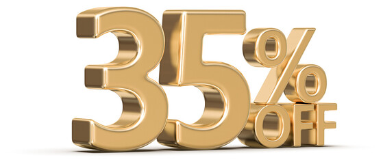 35 Percent Off Sale Gold Number 3D