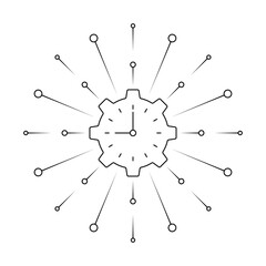 Explosion effect and industry wheel clock concept. wheel wall clock