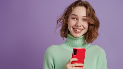 Fototapeta premium The woman with smartphone