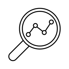 Analysis Icon, Data Analysis Icon with Chart and Graph, Vector Icon Representing Business Analysis, Statistical Analysis Icon with Graphs