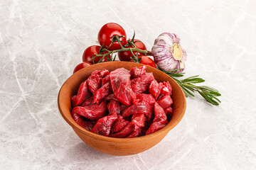 Raw beef meat for cooking