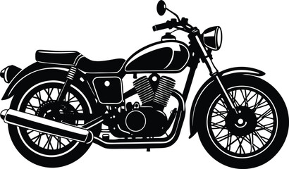 Obraz premium Classic motorcycle silhouette vector