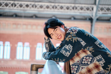 portrait of a young asian man looking at the camera © Oscar